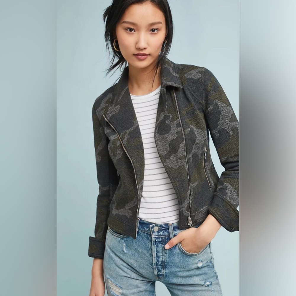 Anthropologie | Camo Moto Jacket |‎ XS | Excellent Condition !!
